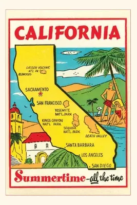 Vintage Journal Harta Californiei - Vintage Journal Map of California