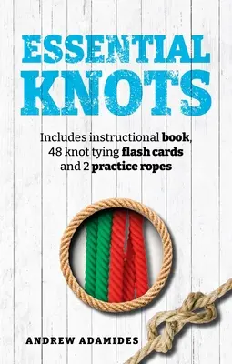 Kit de noduri esențiale: Include o carte de instrucțiuni, 48 de carduri flash pentru realizarea nodurilor și 2 frânghii de antrenament - Essential Knots Kit: Includes Instructional Book, 48 Knot Tying Flash Cards and 2 Practice Ropes