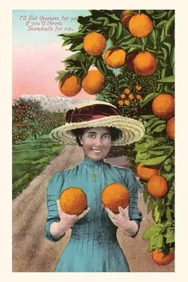 The Vintage Journal Femeie ținând portocale, - The Vintage Journal Woman Holding Oranges,