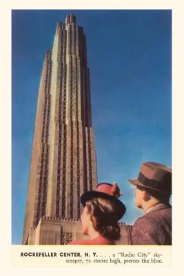 Jurnal de epocă Turiști privind clădirea RCA, New York City - Vintage Journal Tourists Gazing at RCA Building, New York City