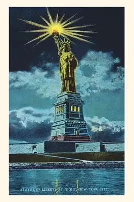 Jurnal de epocă Statuia Libertății noaptea, New York Harbor - Vintage Journal Statue of Liberty at Night, New York Harbor