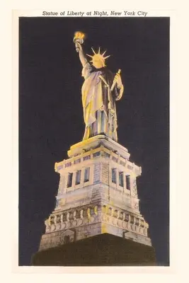 Vintage Journal Statuia Libertății noaptea, New York City - Vintage Journal Statue of Liberty at Night, New York City