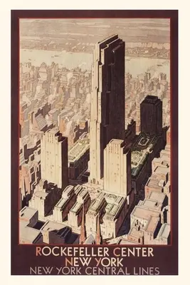 Jurnal de epocă Afiș de călătorie, Rockefeller Center, New York City - Vintage Journal Travel Poster, Rockefeller Center, New York City