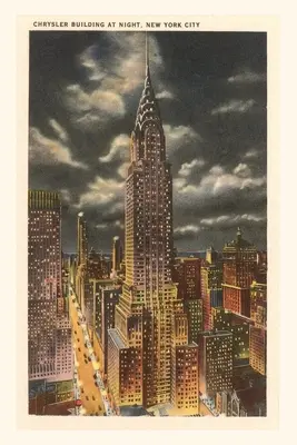 Jurnalul Vintage Luna deasupra Chrysler Building, New York City - Vintage Journal Moon over Chrysler Building, New York City