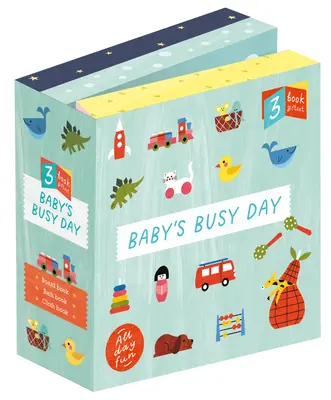 Baby's Busy Day: Set cadou de 3 cărți - Distracție toată ziua - Carte de carton, carte de baie, carte de pânză - Baby's Busy Day: 3 Book Gift Set - All Day Fun - Board Book, Bath Book, Cloth Book