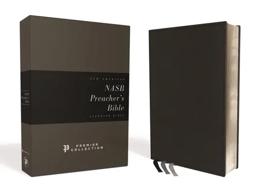 Nasb, Biblia predicatorului, piele premium, piele de capră, negru, Premier Collection, text 1995, Comfort Print - Nasb, Preacher's Bible, Premium Leather, Goatskin, Black, Premier Collection, 1995 Text, Comfort Print