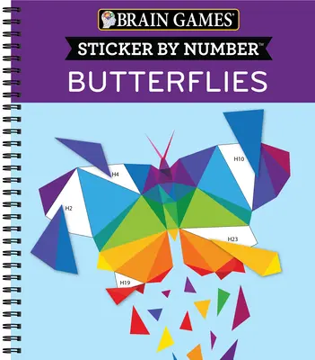 Jocuri pentru creier - Autocolant după număr: Fluturi - Brain Games - Sticker by Number: Butterflies