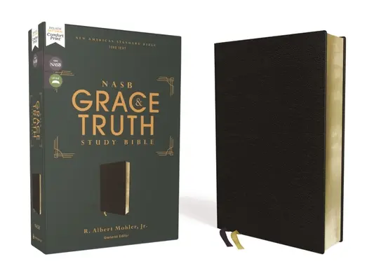 Nasb, Biblia de studiu Har și Adevăr, European Bonded Leather, negru, litere roșii, text 1995, Comfort Print - Nasb, the Grace and Truth Study Bible, European Bonded Leather, Black, Red Letter, 1995 Text, Comfort Print