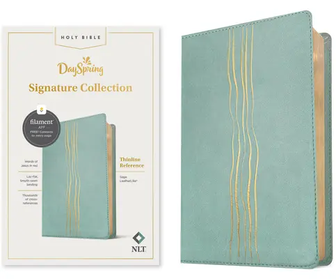 Biblia de referință NLT Thinline, Filament Enabled Edition (Red Letter, Leatherlike, Sage): Colecția Dayspring Signature - NLT Thinline Reference Bible, Filament Enabled Edition (Red Letter, Leatherlike, Sage): Dayspring Signature Collection