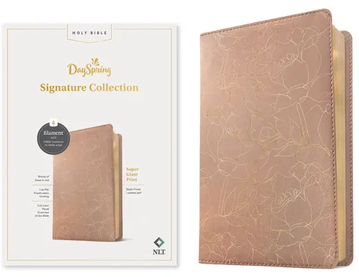 NLT Super Giant Print Bible, Filament Enabled Edition (Red Letter, Leatherlike, Blush Floral): Colecția Dayspring Signature - NLT Super Giant Print Bible, Filament Enabled Edition (Red Letter, Leatherlike, Blush Floral): Dayspring Signature Collection