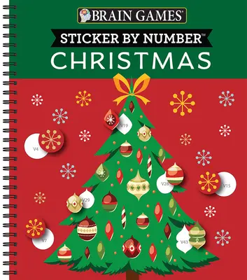 Brain Games - Sticker by Number: Crăciun (28 de imagini pentru autocolant - Coperta pomului de Crăciun) - Brain Games - Sticker by Number: Christmas (28 Images to Sticker - Christmas Tree Cover)