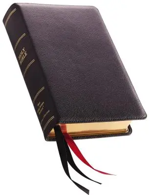NKJV, Biblie de referință cu o singură coloană, piele de calitate superioară, negru, ediție Sterling, imprimare confortabilă - NKJV, Single-Column Reference Bible, Premium Leather, Black, Sterling Edition, Comfort Print