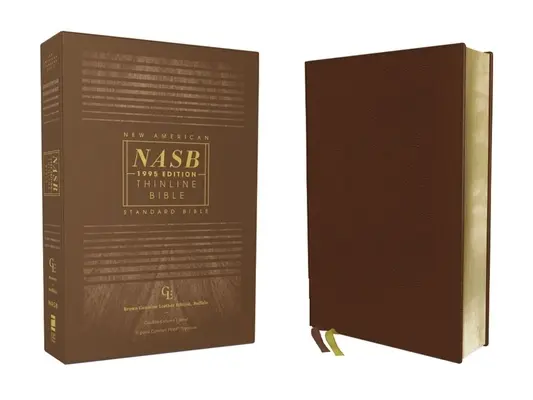 Nasb, Biblia Thinline, piele naturală, bivol, maro, ediție cu litere roșii, text din 1995, imprimare confortabilă - Nasb, Thinline Bible, Genuine Leather, Buffalo, Brown, Red Letter Edition, 1995 Text, Comfort Print