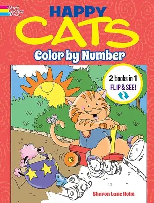 Happy Cats Coloring Book/Happy Cats Color by Number: 2 cărți în 1/Flip and See! - Happy Cats Coloring Book/Happy Cats Color by Number: 2 Books in 1/Flip and See!
