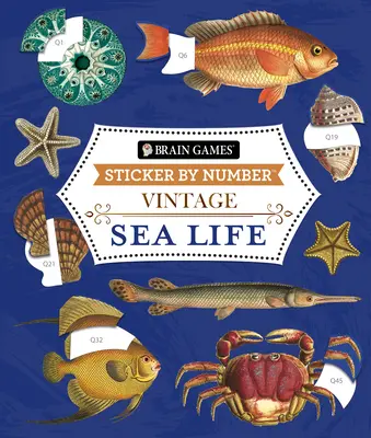 Brain Games - Sticker by Number - Vintage: Sea Life (28 de imagini pentru autocolant) - Brain Games - Sticker by Number - Vintage: Sea Life (28 Images to Sticker)