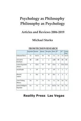 Psihologia ca filosofie, filosofia ca psihologie: Articole și recenzii 2006-2019 - Psychology as Philosophy, Philosophy as Psychology: Articles and Reviews 2006-2019