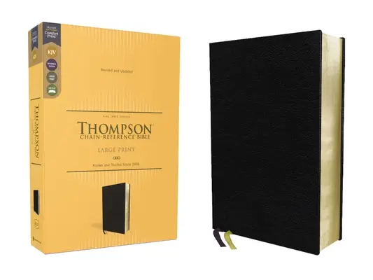 Kjv, Thompson Chain-Reference Bible, Imprimare mare, Piele europeană, Negru, Litere roșii, Imprimare confortabilă - Kjv, Thompson Chain-Reference Bible, Large Print, European Bonded Leather, Black, Red Letter, Comfort Print