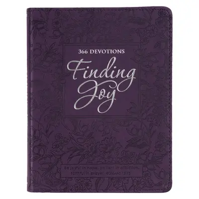 În căutarea bucuriei - 366 de devoțiuni, devoțional floral mov din piele artificială pentru femei - Finding Joy - 366 Devotions, Purple Floral Faux Leather Devotional for Women