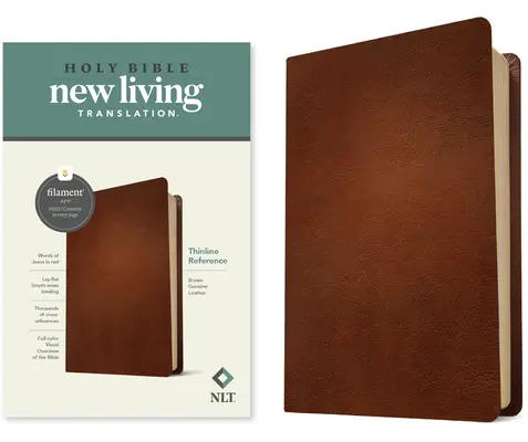 Biblia de referință NLT Thinline, ediție Filament Enabled (litere roșii, piele naturală, maro) - NLT Thinline Reference Bible, Filament Enabled Edition (Red Letter, Genuine Leather, Brown)
