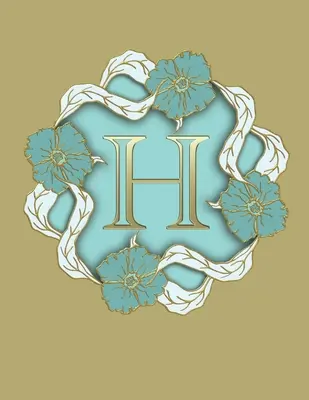 H: 100 pagini 8.5 X 11 Caiet cu monogramă Hârtie cu linii cu rigle College - H: 100 Pages 8.5 X 11 Monogram Notebook College Ruled Line Paper