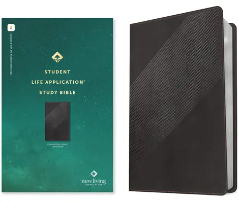 Biblia de studiu NLT Student Life Application, Filament Enabled Edition (Literă roșie, piele naturală, dungată gri cărbune) - NLT Student Life Application Study Bible, Filament Enabled Edition (Red Letter, Leatherlike, Charcoal Gray Striped)