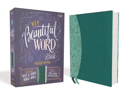 Niv, Beautiful Word Bible, Ediție actualizată, file biblice Peel/Stick, Leathersoft, Teal, Red Letter, Comfort Print: 600+ versete ilustrate în întregime color - Niv, Beautiful Word Bible, Updated Edition, Peel/Stick Bible Tabs, Leathersoft, Teal, Red Letter, Comfort Print: 600+ Full-Color Illustrated Verses
