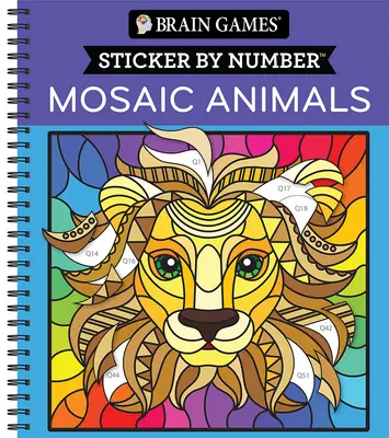 Brain Games - Sticker by Number: Animale mozaic (28 de imagini pentru autocolant) - Brain Games - Sticker by Number: Mosaic Animals (28 Images to Sticker)