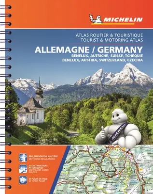 Michelin Germania, Benelux, Austria, Elveția, Cehia Atlas turistic și automobilistic (bilingv): Atlas rutier - Michelin Germany, Benelux, Austria, Switzerland, Czechia Tourist & Motoring Atlas (Bi-Lingual): Road Atlas