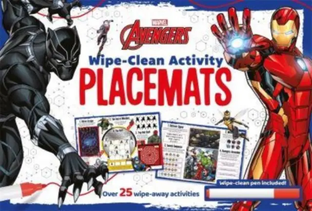 Marvel Avengers: Fețe de masă pentru activități cu ștergere - Marvel Avengers: Wipe-clean Activity Placemats