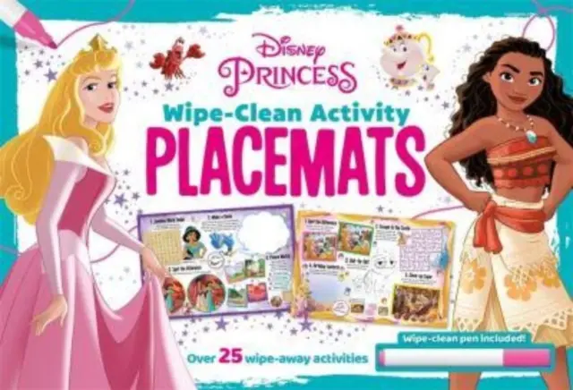 Prințesa Disney: Fețe de masă cu activități de curățare prin ștergere - Disney Princess: Wipe-clean Activity Placemats