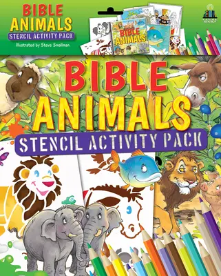 Pachet de activități cu șabloane cu animale din Biblie [cu cărți și pixuri/ creioane] - Bible Animals Stencil Activity Pack [With Cards and Pens/Pencils]