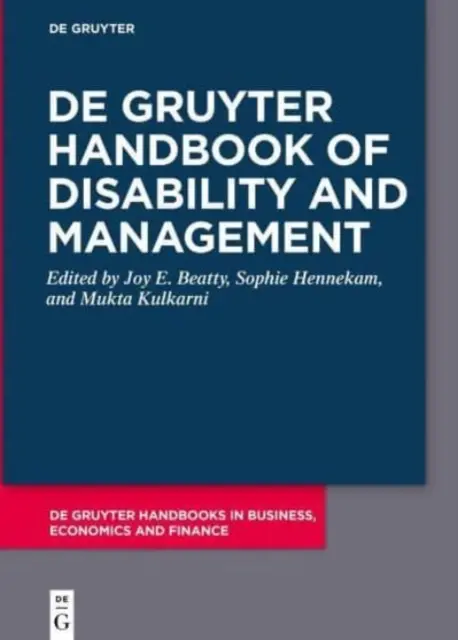 Manualul de Gruyter de dizabilitate și management - de Gruyter Handbook of Disability and Management