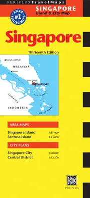 Harta de călătorie Singapore: Harta insulei și a orașului Singapore - Singapore Travel Map: Singapore Island & City Map