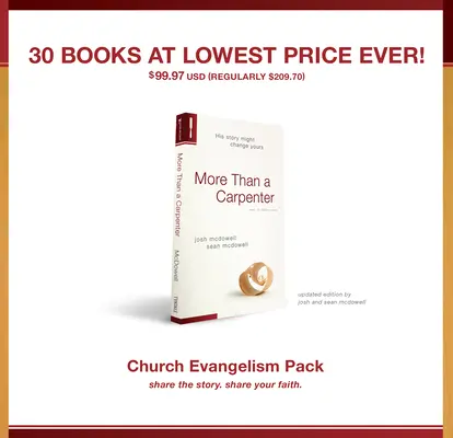 Mai mult decât un tâmplar 30 de pachete, Pachet de evanghelizare a bisericii 30 de pachete - More Than a Carpenter 30 Pack, Church Evangelism Pack 30-Pack