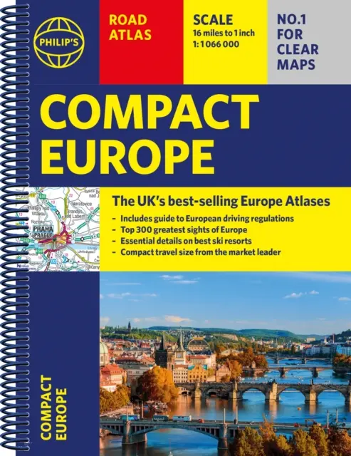Philip's Compact Atlas Europe - A5 Legare spirală - Philip's Compact Atlas Europe - A5 Spiral binding