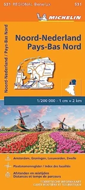 Țările de Jos de Nord - Hartă regională Michelin 531 - Netherlands North - Michelin Regional Map 531