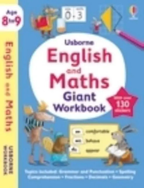 Carte de lucru uriașă Usborne pentru engleză și matematică 8-9 - Usborne English and Maths Giant Workbook 8-9