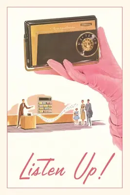 Vintage Journal Listen Up, Gloved Hand with Transistor Radio