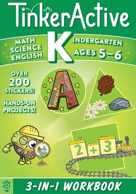 Tinkeractive Carte de lucru pentru grădiniță 3 în 1: Matematică, științe, limba engleză - Tinkeractive Kindergarten 3-In-1 Workbook: Math, Science, English Language Arts