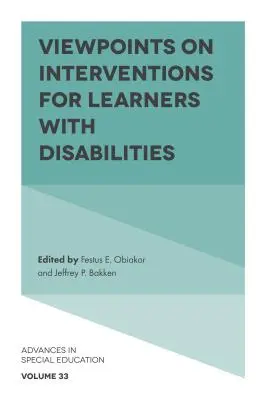 Puncte de vedere privind intervențiile pentru elevii cu dizabilități - Viewpoints on Interventions for Learners with Disabilities