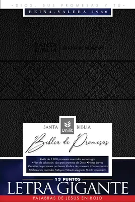 Santa Biblia de Promesas Reina-Valera 1960 / Letra Gigante - 13 Puntos / Piel Especial Con Cierre / Negra // Biblia spaniolă a promisiunilor Rvr60 / Tipar gigant - Santa Biblia de Promesas Reina-Valera 1960 / Letra Gigante - 13 Puntos / Piel Especial Con Cierre / Negra // Spanish Promise Bible Rvr60 / Giant Print