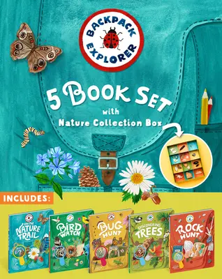 Rucsac Explorer Set de 5 cărți cu cutie pentru colecția Nature - Backpack Explorer 5-Book Set with Nature Collection Box