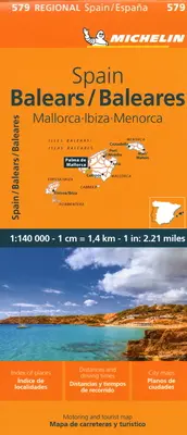 Michelin Spania: Insulele Baleare Harta 579: (Mallorca, Ibiza, Menorca) - Michelin Spain: Balearic Islands Map 579: (Mallorca, Ibiza, Menorca)