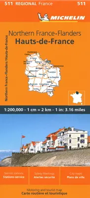 Franța: Nord-Pas-De-Calais, Picardie Harta 511 - France: Nord-Pas-De-Calais, Picardy Map 511