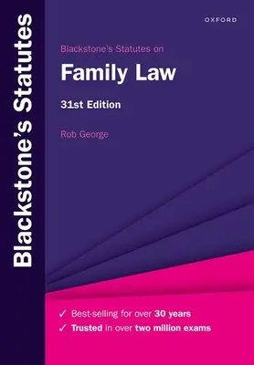 Blackstones Statutes on Family Law Ediția a 31-a - Blackstones Statutes on Family Law 31st Edition