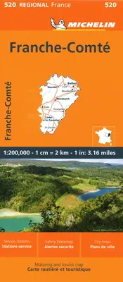 Franța: Franche-Comt Hartă 520 - France: Franche-Comt Map 520