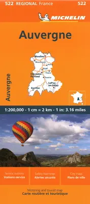 Franța: Auvergne, Limousin Harta 522 - France: Auvergne, Limousin Map 522