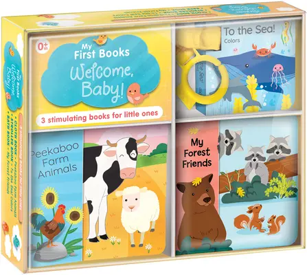 Primele mele cărți: Welcome, Baby! Three Stimulating Books in One Box: Bath Book, Cloth Book, Stroller Book - My First Books: Welcome, Baby!: Three Stimulating Books in One Box: Bath Book, Cloth Book, Stroller Book