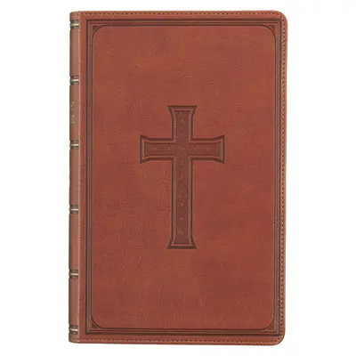 Sfânta Biblie KJV, Ediție cu litere roșii din piele artificială, format standard, imprimare uriașă - Ribbon Marker, King James Version, maro - KJV Holy Bible, Giant Print Standard Size Faux Leather Red Letter Edition - Ribbon Marker, King James Version, Brown