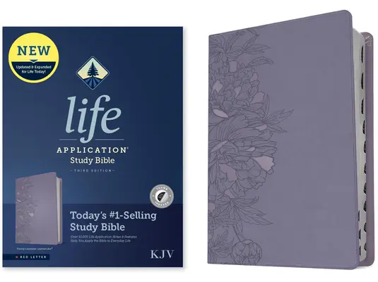 KJV Life Application Study Bible, Third Edition (piele naturală, Peony Lavender, Index, Red Letter) - KJV Life Application Study Bible, Third Edition (Leatherlike, Peony Lavender, Indexed, Red Letter)
